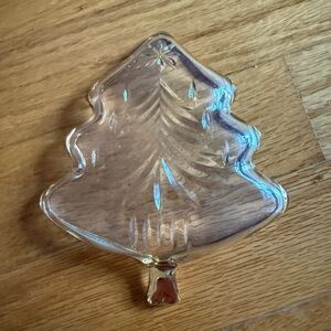 Clear Glass Christmas Tree Dish mini size